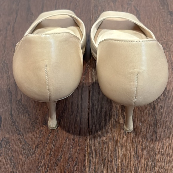Jimmy Choo Tan Peep Toe Heels Size 39.5/9.5 - Picture 5 of 7